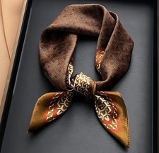 100% Mulberry Silk Scarf Women Neckerchief  20'' Small Square Flower Bandana B21 Scarf price