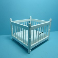 Dollhouse Miniature Nursery Playpen in White with White Fabric CLA10368 Playpen Bed price