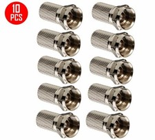 10 Pack F type RG6 Twist On Coax Cable RF Connector Plug Satellite Antenna TV Satellite Cable price