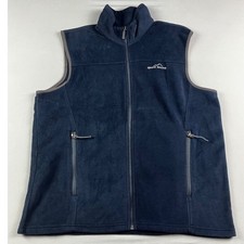 Eddie Bauer Mens Large Navy Blue Full Zip Fleece Vest Outdoor Gorpcore Layering Vest (Outdoor) price