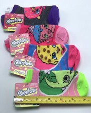 Set of 4 Shopkins No-Show Socks Girls Sock Size 6-8 1/2 Shoe Size 7 1/2 - 3 1/2 Girls' Socks Set price