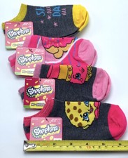 Set of 4 Shopkins No-Show Socks Girls Sock Size 6- 8 1/2 Shoe Size 7 1/2- 3 1/2 Girls' Socks Set price