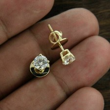 1ct Round Cut Lab-Created Diamond 14K Yellow Gold Plated Solitaire Stud Earrings Diamond Earrings price