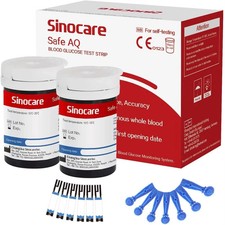 SINOCARE SAFE AQ Blood Glucose Test STRIPS | LONG EXPIRY | FREE SHIPPING Safe price