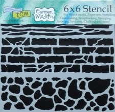 Rock Wall Stencil Natural Brick Stone Texture 6x6 Reusable Art Template Crafters Natural Stone Wall Art price