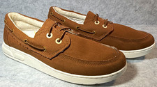 Vionic Skipper Beach Men’s Brown Canvas Lace-Up Boat Shoes US 10 EU 43 Men's Boat Shoes price