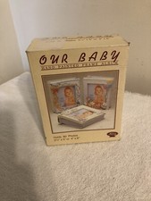Our Baby Hand Painted Frame Album Holds 80 Photos 4”x6” Size NIB Baby Photo Frame-Album price