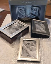 VTG Royal Limited Silver Set Of 3 Satin Frames; Frame, Album Frame & Frame Box Baby Photo Frame-Album price