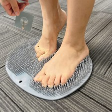 Shower Foot Scrubber Mat Back Washer Exfoliating 1 Count (Pack of 1), Gray Foot Towel price