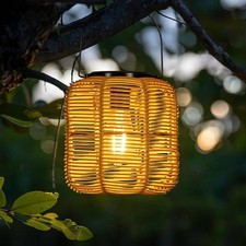 CLAONER Solar Rattan Lantern with Twine Handle Outdoor Waterproof for Yard Decor Decorative Lantern price