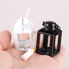 Miniature Lantern for 1:12 Dollhouses - Wrought Iron Body and Realistic Flame Decorative Lantern price