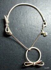 Pandora Sterling Silver Bow Slave Bracelet Hand Chain Ring Wrist S925 ALE CZ Shahmeran Bracelet price