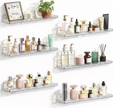6 Pack Acrylic Floating Shelves 15in Clear Wall Shelf for Bathroom Kitchen USA.. Office Shelving price