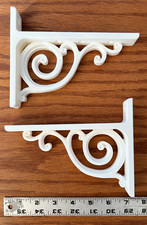 2 Decorative White Shelving Brackets 5 in X 6.5 in Durable Strong Elegant Sturdy Office Shelving price