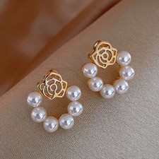 Silver Women Bee Zircon Dangle Earrings Crystal Drop Earrings Jewelry Gifts Pearl Earrings price