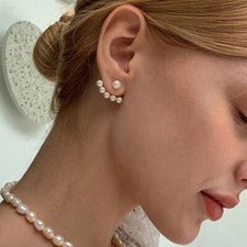 Elegant Women Cubic Zircon Dangle Earrings Crystal CZ Drop Earrings Jewelry Gift Pearl Earrings price