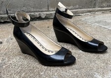 Enzo Angiolini Women's Black Ankle Strap Wedge Size 5.5 Wedge Heels price