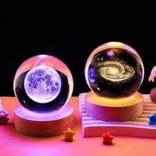 3D Crystal Ball Moon Planet Globe Table Lamp USB LED Night Light Home Decor Gift Baby Room Table Lamp price