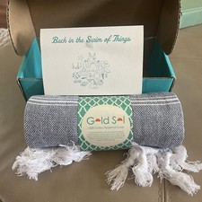 GOLD SOL 100% Cotton Pestemal Turkish Towel Throw, Beach, Bath NIB Pestemal price