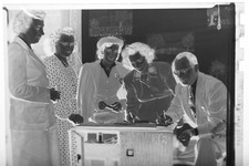 (1) B&W Press Photo Negative Man Women Signing Papers Formal Gathering - T2655 Photo Papers & Acetates price