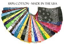 Hav-A-Hank USA Made 100% Cotton Paisley Bandannas Bandanas 22"X22" Men's Scarf price