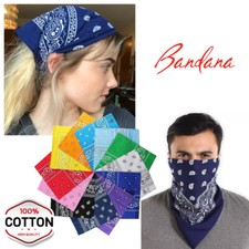 USA Seller 100% Cotton Paisley Bandanas 22"X22" Scarf Head Neck Bandannas Men's Scarf price
