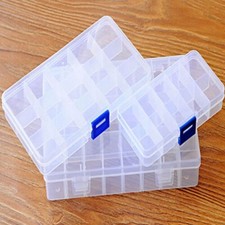 3x Plastic Adjustable Jewelry Divider Box Beads Organizer Case Storage Container Jewellery Boxes price