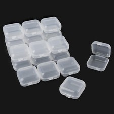 40pcs Mini Small Clear Plastic Storage Box Hook Jewelry Earplugs Container Case Jewellery Boxes price