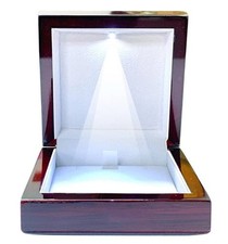 New Wooden Jewelry Box with LED Light Elegant Design Durable Soft Inside Wedding Jewellery Boxes price