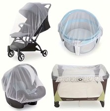 Universal White Baby Mosquito Net Cover For Strollers, Car Seats, Cribs & More Stroller-Pram Mosquito Net price