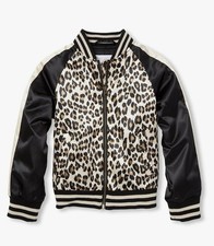 The Children's Place Girls Satin Bomber Jacket  Leopard Print  Size M  7-8 Girls' Coat price