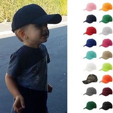 Baseball Cap Plain Kids Boys Solid Hats Curved Visor Hook-N-Loop Adjustable Kids' Hat price