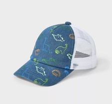 Cat & Jack Dinosaur Denim Baseball Hat Adjustable Snapback Trucker Mesh Cap OSFM Kids' Hat price