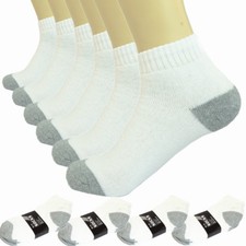 3-12 Pairs Ankle Quarter Crew Mens Sports Socks White 2 Tones Cotton Size 9-13 Men's Socks Set price
