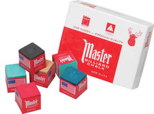12 PC Box of Master Billiard Pool Cue Chalk - Your Choice of Color Chalk price