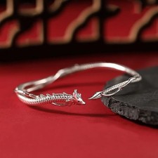 Vintage Handmade 925 Sterling Silver Dragon Bracelet Hand Bangle Silver Bracelet price