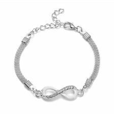 Fashion Silver Bangle Women Infinity Adjustable Chain Bracelet Jewelry Gift Silver Bracelet price