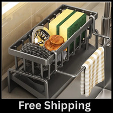 Kitchen Sink Faucet Storage Rack Drain Shelf Sponge Holder Organizer Caddy Corner Shelf & Sponge Holder price