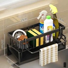 Sponge Holder Kitchen Sink Caddy Organizer with Self-draining Tray Towel Rack Corner Shelf & Sponge Holder price
