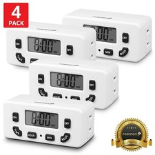 4xDigital Clock Timer Single Outlet Plug In Switch Electric 24Hour Programmable Home Appliances Display / Outlet price