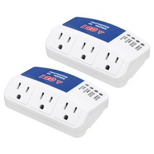 Surge Protector Home Appliance 1800W 120V 15A 2 Pcs | 3 Outlet Voltage Protector Home Appliances Display / Outlet price