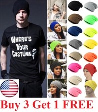 Beanie Thin Plain Knit Hat Baggy Cap Cuff Slouchy Skull Hats Ski Unisex Hip Hop Unisex Beanie price