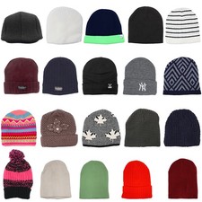 Mens Womens Unisex Beanie Winter Thermal Ski Warm Knitted Sherpa Plain Patterned Unisex Beanie price