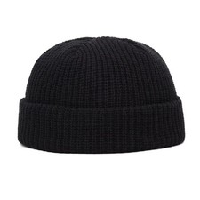Mini Short Fisherman Beanie Hat Ribbed Docker Winter Warm Knitted Skull Cap cuff Unisex Beanie price