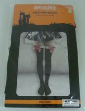 NIP Lace Garter w Red Ribbons Lolita Black Socks 29" Over the Knee High Momentum Knee-High Socks / Garter Stockings price