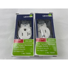 Leviton T5020 20A 125V Tamper Resistant Single Outlet White 5-20R 2-Pack NEW Electric Kitchen Appliances (Display-Outlet) price