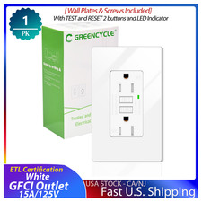 1x 15A/125V GFCI Outlet, Indoor or Outdoor Outlet for Household Bussiness,White Electric Kitchen Appliances (Display-Outlet) price