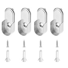 4 Pack Oval Closet Rod End Supports with 1 Mounting Hole, Wardrobe Bracket Ro... Wardrobe & Closet price