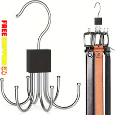 1pc Hanger Belt Organizer Rack Space Saving Closet Rotatable Hooks for Home New Wardrobe & Closet price