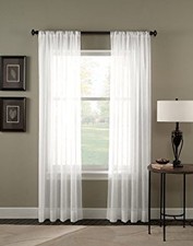 Elegant SUPER LONG 1-Panel Sheer Window Curtain Drape 120" Long Rod Pocket Solid Sheer Curtain price